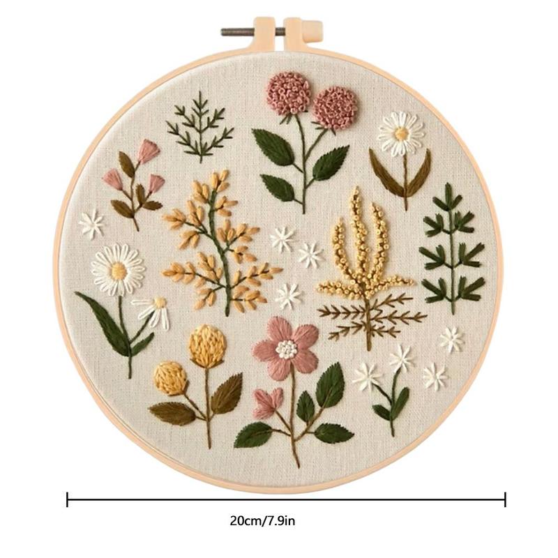 Plant Embroidery Kit with Hoop, DIY Handcraft Materials, Fabric Included, Perfect Gift for Best Friends