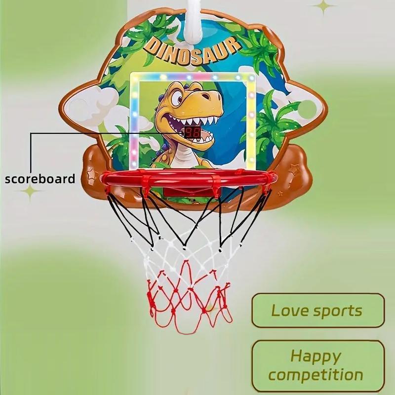 Dinosaur Themed Basketball Hoop Toy, 1 Set Basketball Backboard Set with Scoreboard & Light, Creative Sports Toy for Gifts