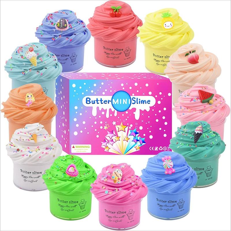 12 Pack Butter Slime Kits,Scented Slime for Kids Party Favor Gift,Stress Slime Toy for Girls and Boys,Soft and Stretchy