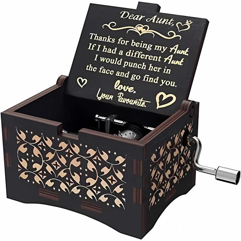 Gifts for Auntie from Niece Nephew Hand Crank Vintage Engraved Gifts for Christmas Birthday Wedding