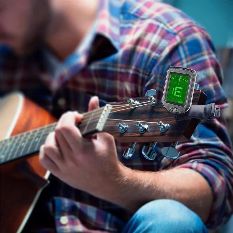 Guitar Tuner, Clip-on Guitar Tuner, Electronic Tuner for Guitar Bass Ukulele Violin Mandolin, Music Accessories suitable for Many Musical Instruments, Christmas Gift