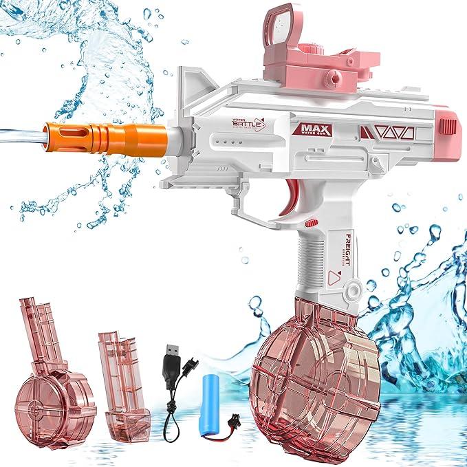 Summer children's fully automatic water shooting toy, large capacity water storage 500+cc electric water spray, outdoor beach, home swimming pool water battle game