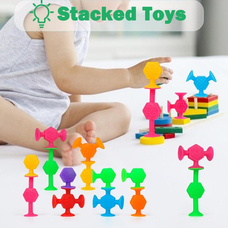 Colorful Silicone Suction Cup Toy (40pcs set), Creative Stress Relief Toy, Imagination Inspire Toy, Sensory Toy, Christmas Gift