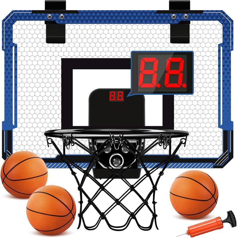 Indoor Mini Basketball Hoop for Door Over The Door Basketball Mini Hoop with Balls, Foldable Basketball Hoop for Wall & Room Basketball Toy Gift