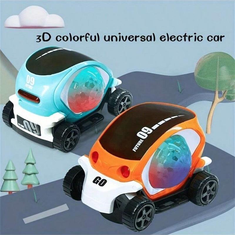 3D Rotating Luminous Music Car, Automatic Special Music & Lighting Toy Car, Electric Universal Rotating Colorful Music Car Gift, Thanksgiving Christmas Gift Set