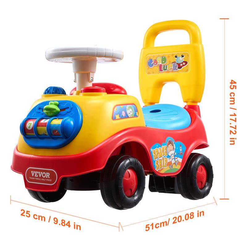 VEVOR Ride On Push Car for Toddlers, Ages 1-3, Ride Racer, Sit to Stand Toddler Ride On Toy, Classic Kids Ride On Car with Music Steering Wheel, Horn & Under Seat Storage, Ride On Toy for Boys Girls