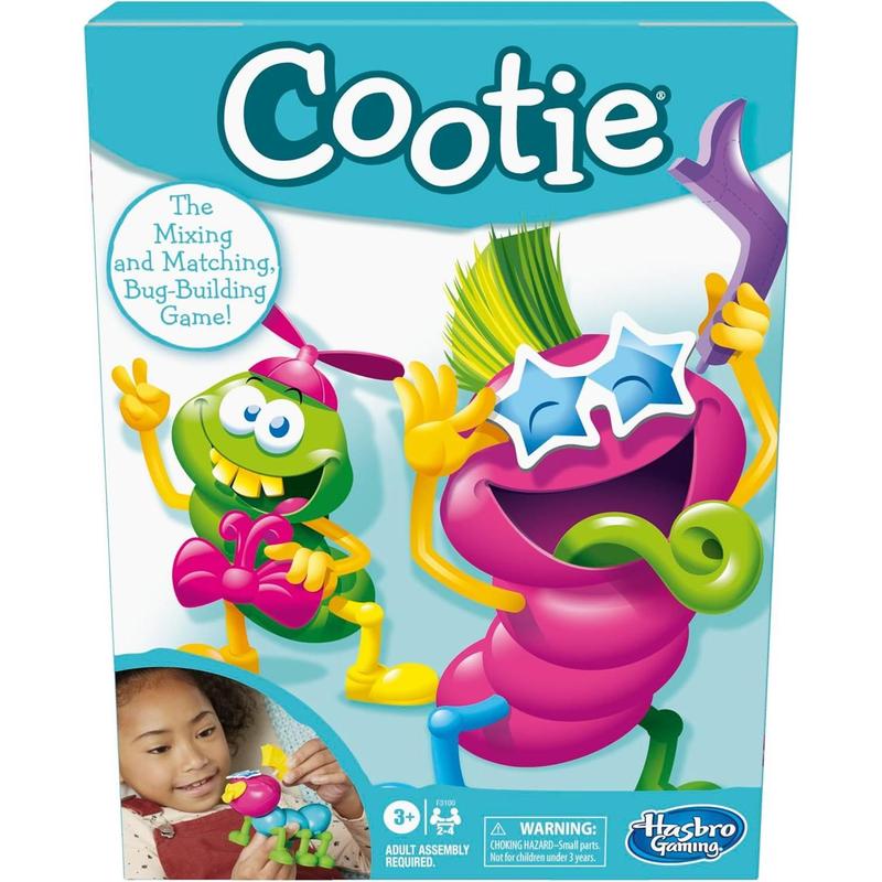 Hasbro Gaming Cootie Mixing and Matching Bug-Building Game | 2-4 Players | Easy Preschool Board Games | Back to School Gifts for Kids | Ages 3+