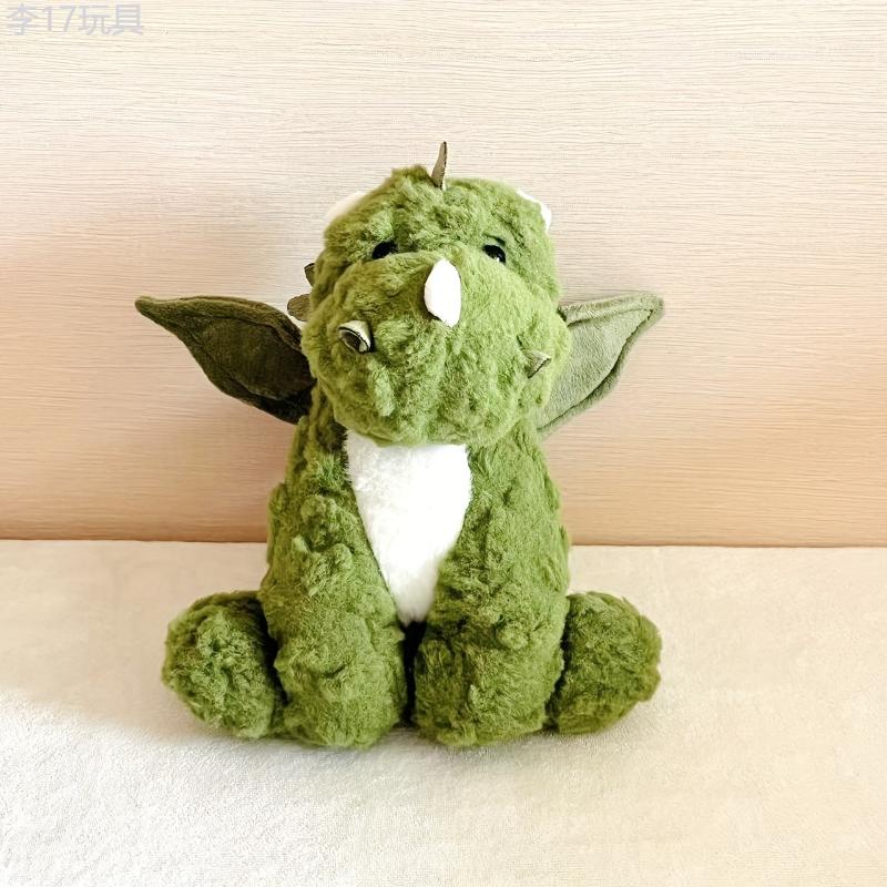 Triceratops Baby In An Egg Stuffed Animal - Dinosaur Plush Toy - Green Triceratops With An Egg Dino Plush Inside For Halloween Party Thanksgiving Day Christmas Gift Festival Decor