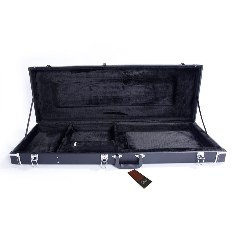 Glarry High Grade Electric Guitar Square Hard Case for GST GTL 170 SG and Burning fire Style Flat Black