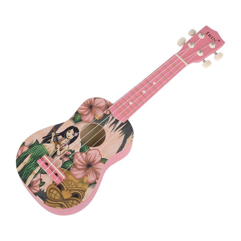 21 Inch Ukulele, Flower Pattern Ukulele Guitar, Hawaiian Guitar, Musical Instrument for Beginners, Gift for Friends