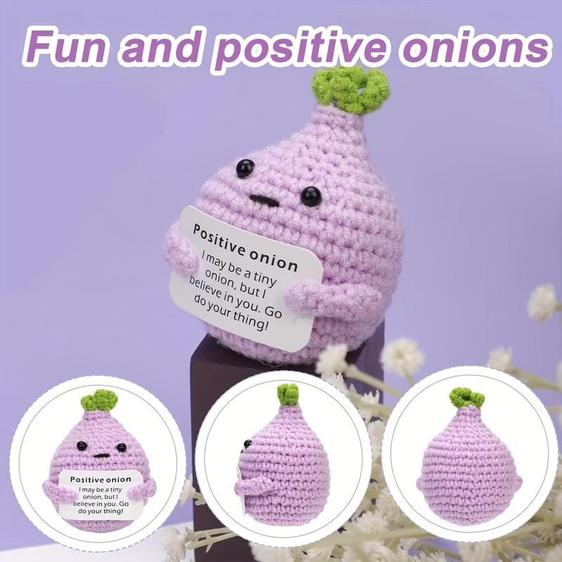 Crochet Onion Owl, 2 Counts Mini Funny Onion Positive Potato Life Doll, Cute Creative Knitted Onions, Cheer Up Gifts for Emotional Support Decoration