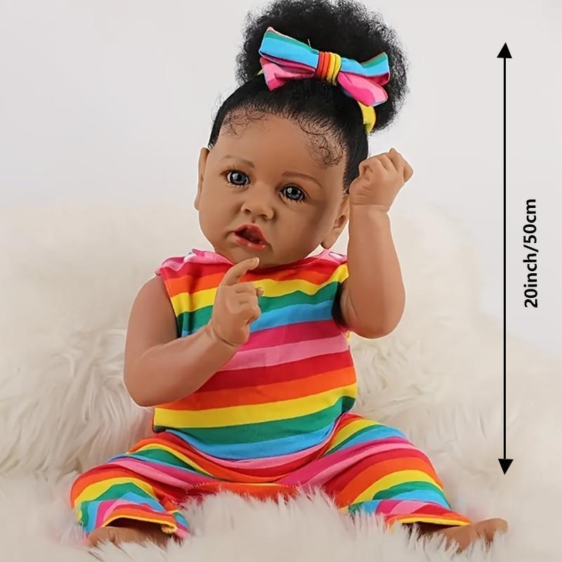 20 Inch Reborn Doll, Handmade Realistic Reborn Doll with Accessories, Soft Silicone Reborn Doll, Birthday Gift for Kids