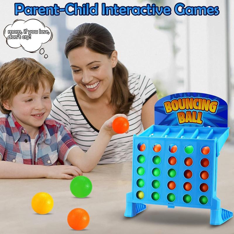 Bounce Balls Shots Game, Connect Four Jumping Ball Game, 4 In a Row Ball Bounce Game, Bounce Ball Game Family Party Games, Funny Ball Tabletop Game Toys for Adults and Kids