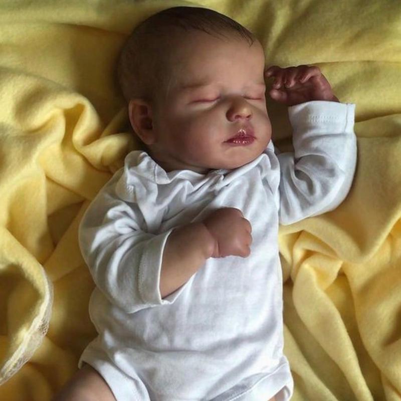 Realistic Reborn Baby Doll, 20 Inch Silicone Sleeping Boy Doll with 3D-Painted Skin and Vein Cloth Body