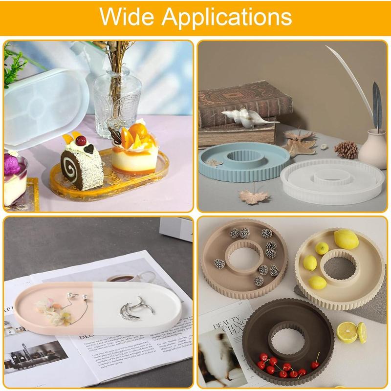 2 Piece Storage Boxes, Silicone Casting Forms, Creative Silicone Form Trays, Silicone Form Platters, Silicone Molds for Making Home Decor Castings.