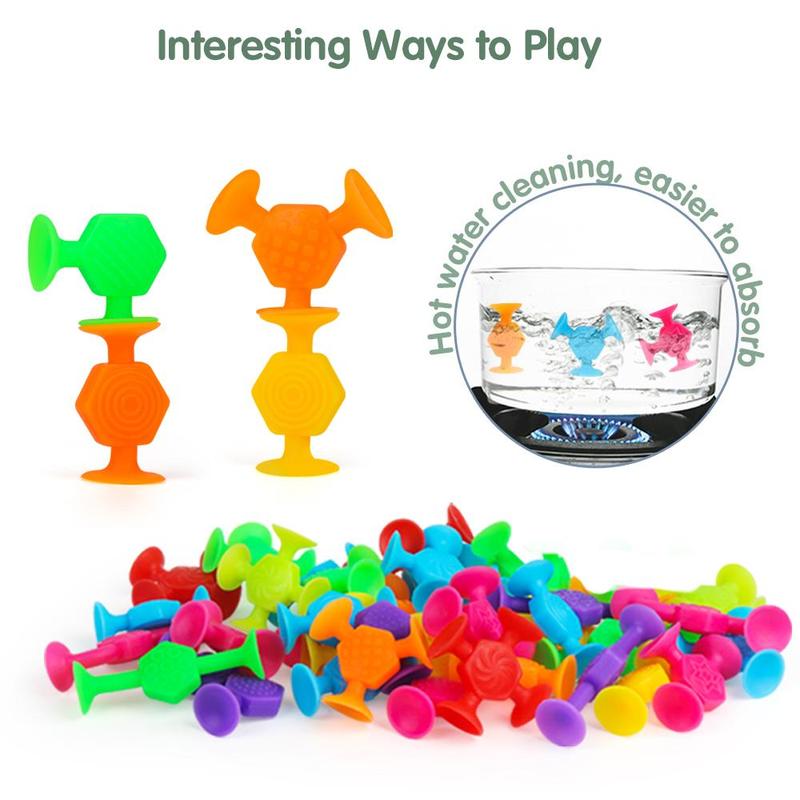 Colorful Silicone Suction Cup Toy (40pcs set), Creative Stress Relief Toy, Imagination Inspire Toy, Sensory Toy, Christmas Gift