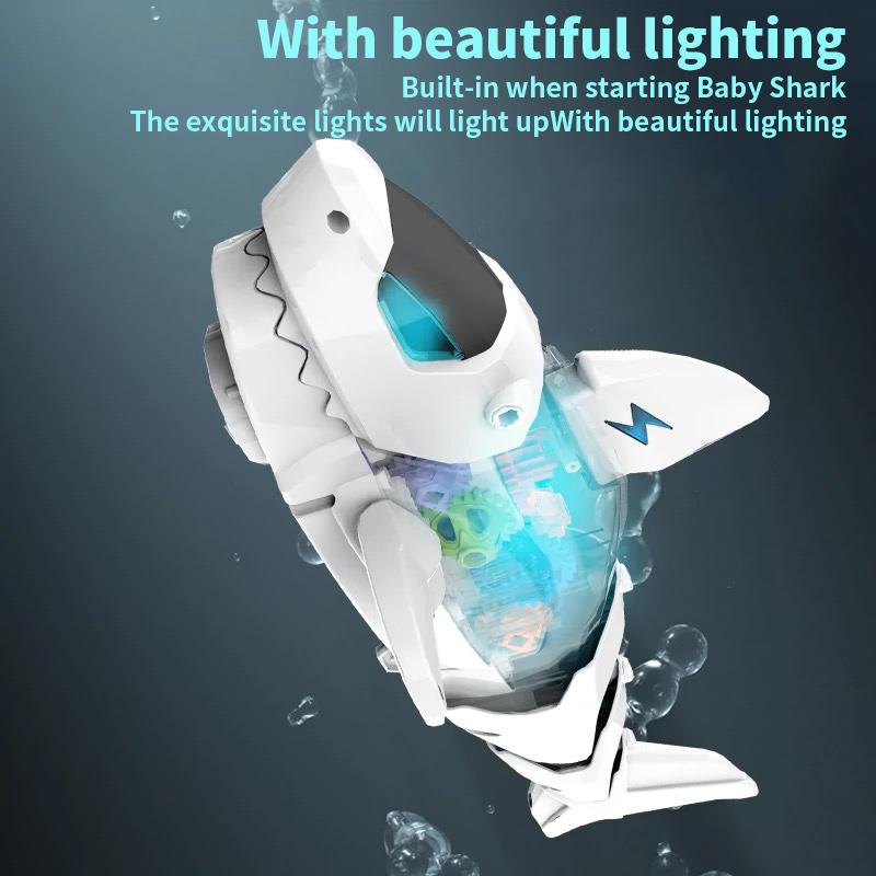 Electric Gear Shark Light Music Simulation Great White Shark Model Toy