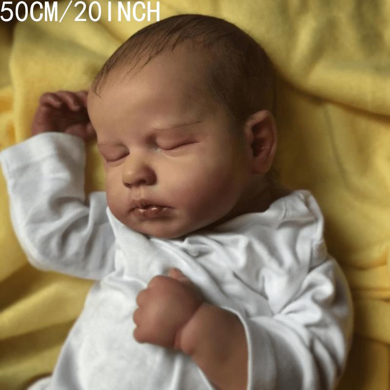 Realistic Reborn Baby Doll, 20 Inch Silicone Sleeping Boy Doll with 3D-Painted Skin and Vein Cloth Body