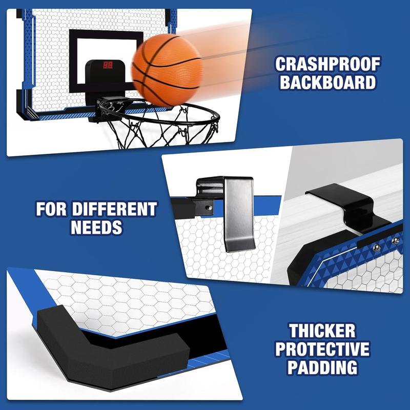 Indoor Mini Basketball Hoop for Door Over The Door Basketball Mini Hoop with Balls, Foldable Basketball Hoop for Wall & Room Basketball Toy Gift