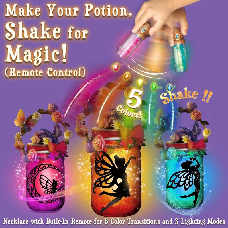 NEW 2024 Best Christmas Gift  Fairy Lantern Craft Kit - Birthday Gifts with Remote Control Fairy Potion Necklace