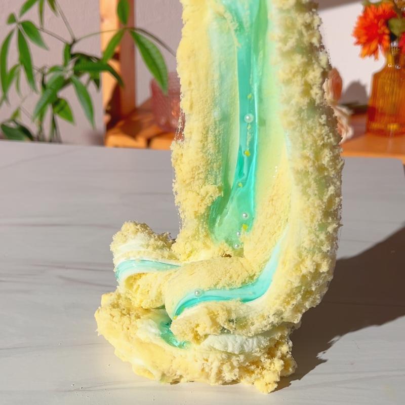 Waikiki Beach Slime • Layered Slime (Clear + Cloud Dough + Cloud) • Pina Colada Scented Slime