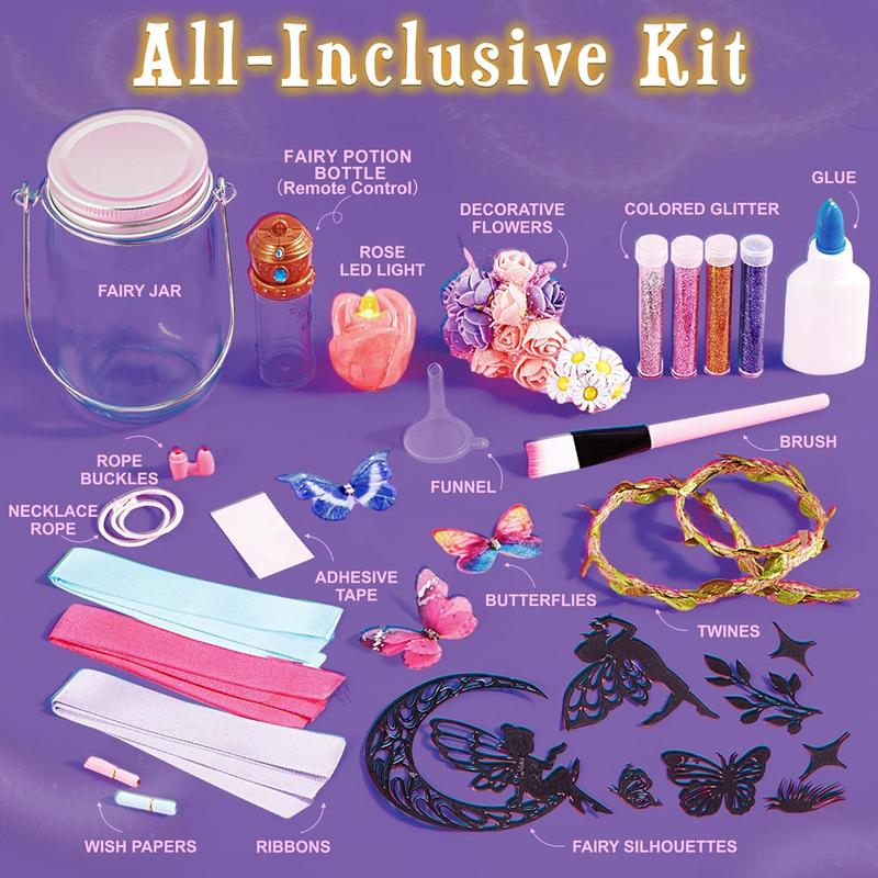 NEW 2024 Best Christmas Gift  Fairy Lantern Craft Kit - Birthday Gifts with Remote Control Fairy Potion Necklace