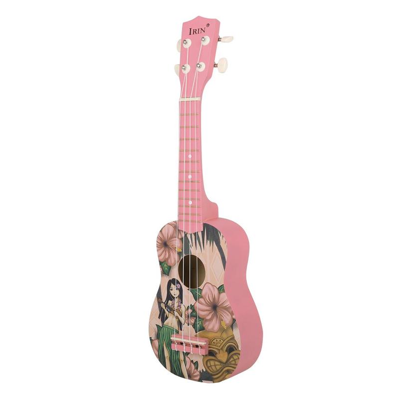 21 Inch Ukulele, Flower Pattern Ukulele Guitar, Hawaiian Guitar, Musical Instrument for Beginners, Gift for Friends