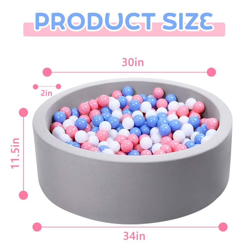 Sumbababy Play Tent Ball Pit Playspace for Kids 4-12 Years Gray with Soft Sponge Gift Toys for Child Indoor Outdoor Game Foldable Colorful