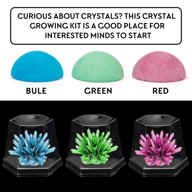 EDUCIRO Crystal Growing Kit for Kids - Grow 6 Large Coloured Crystals, DIY STEM Educational Science Experiments Kits for Boys Girls age 5 6 7 8 9 10, Chemistry Toys as Idea Gift