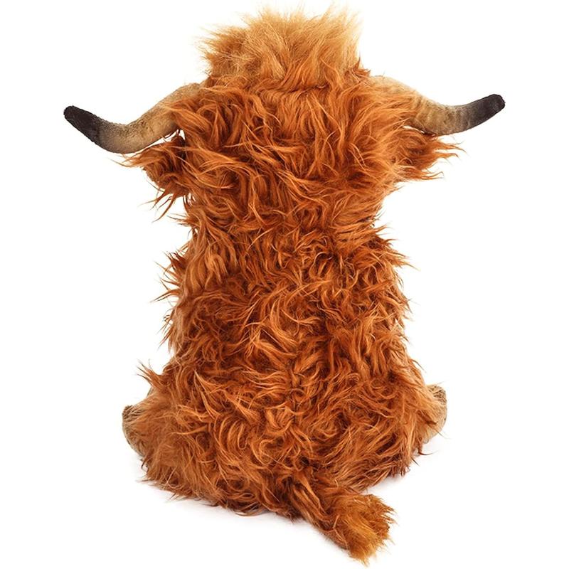 10.5 inches Highland Cows Stuffed Animals, Cute Fluffy Cow Plush Figure Toys Realistic Highland Cattle Plush Decor for Kids Baby Girls Boys