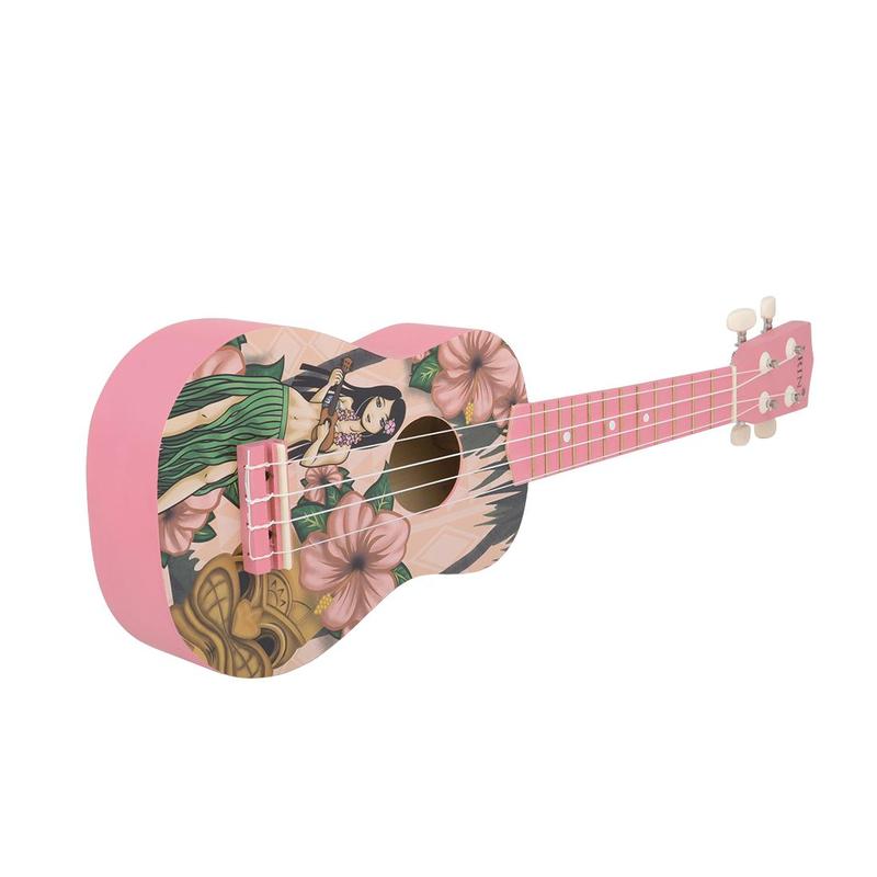 21 Inch Ukulele, Flower Pattern Ukulele Guitar, Hawaiian Guitar, Musical Instrument for Beginners, Gift for Friends