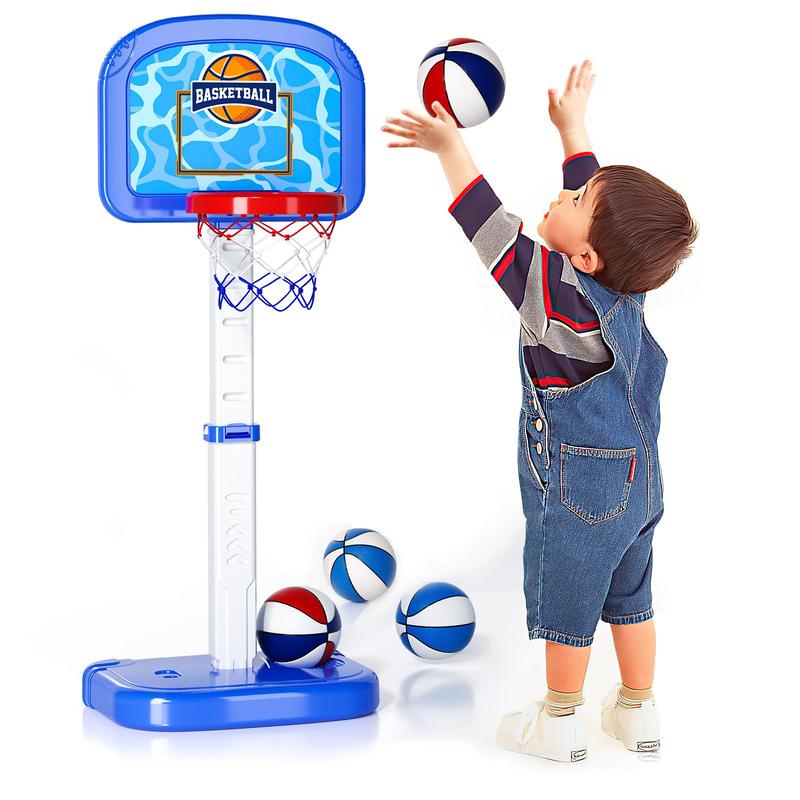 Basketball Hoop Indoor , Adjustable Poolside Hoops with 4 Balls and Pump, Indoor Outdoor Basketball Game, Christmas Birthday Gift