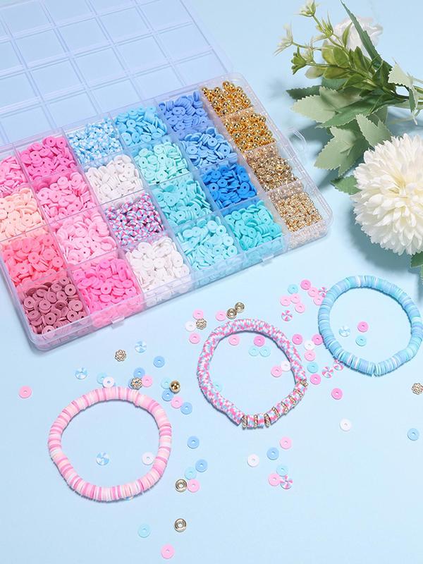 24 Grids Clay Beads Bracelet Making Kit, Friendship Bracelet Kit for Women, Fashion Accessories for Jewelry Making