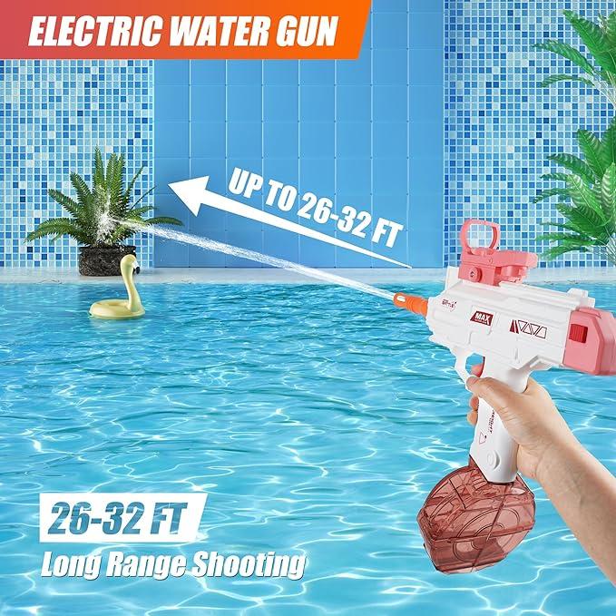 Summer children's fully automatic water shooting toy, large capacity water storage 500+cc electric water spray, outdoor beach, home swimming pool water battle game