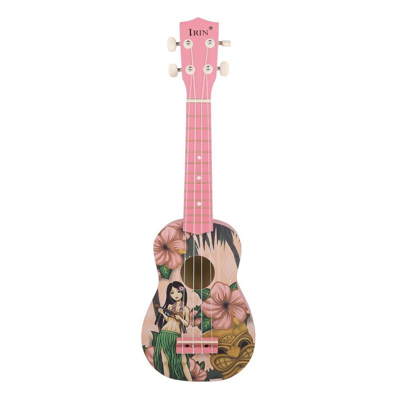 21 Inch Ukulele, Flower Pattern Ukulele Guitar, Hawaiian Guitar, Musical Instrument for Beginners, Gift for Friends