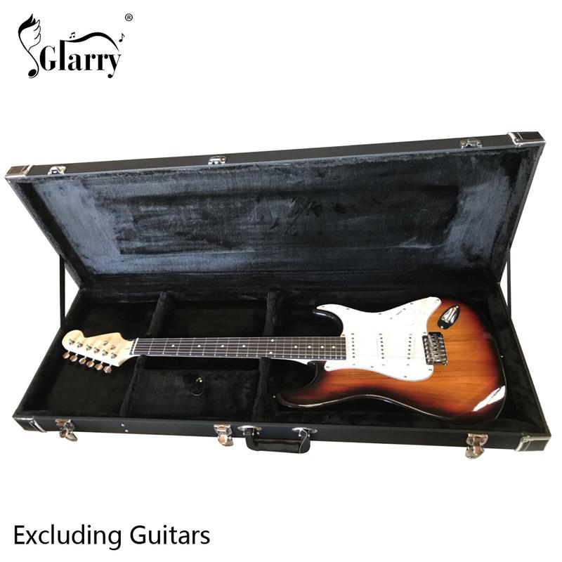 Glarry High Grade Electric Guitar Square Hard Case for GST GTL 170 SG and Burning fire Style Flat Black