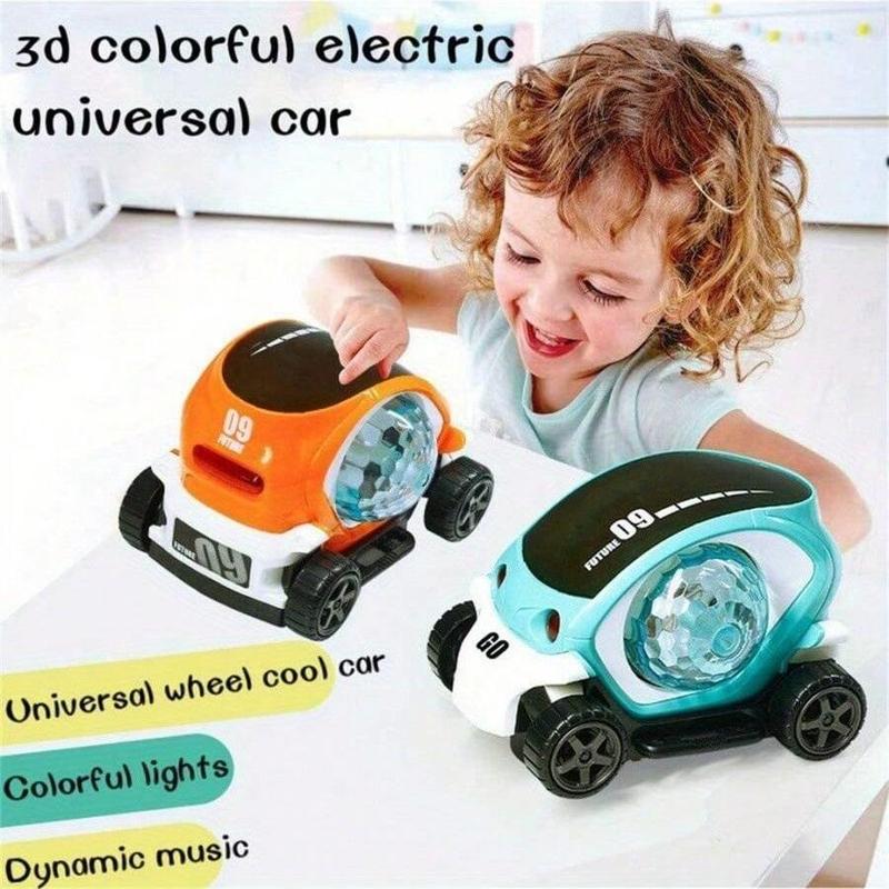 3D Rotating Luminous Music Car, Automatic Special Music & Lighting Toy Car, Electric Universal Rotating Colorful Music Car Gift, Thanksgiving Christmas Gift Set