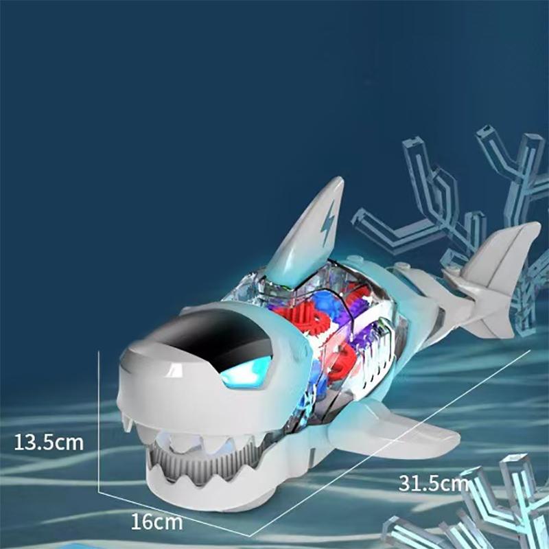 Electric Gear Shark Light Music Simulation Great White Shark Model Toy