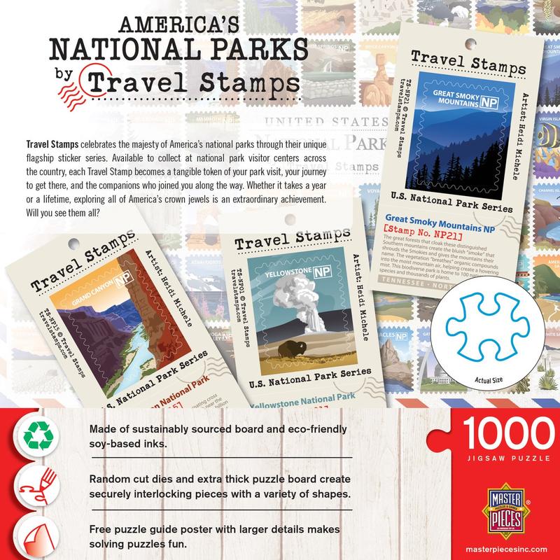 MasterPieces - National Parks Travel Stamps 1000 Piece Jigsaw Puzzle