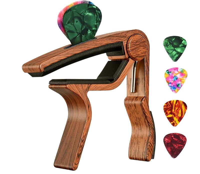 Guitar Capo, with Pick Holder Capo and Pick for Acoustic Electric Guitar, Ukulele