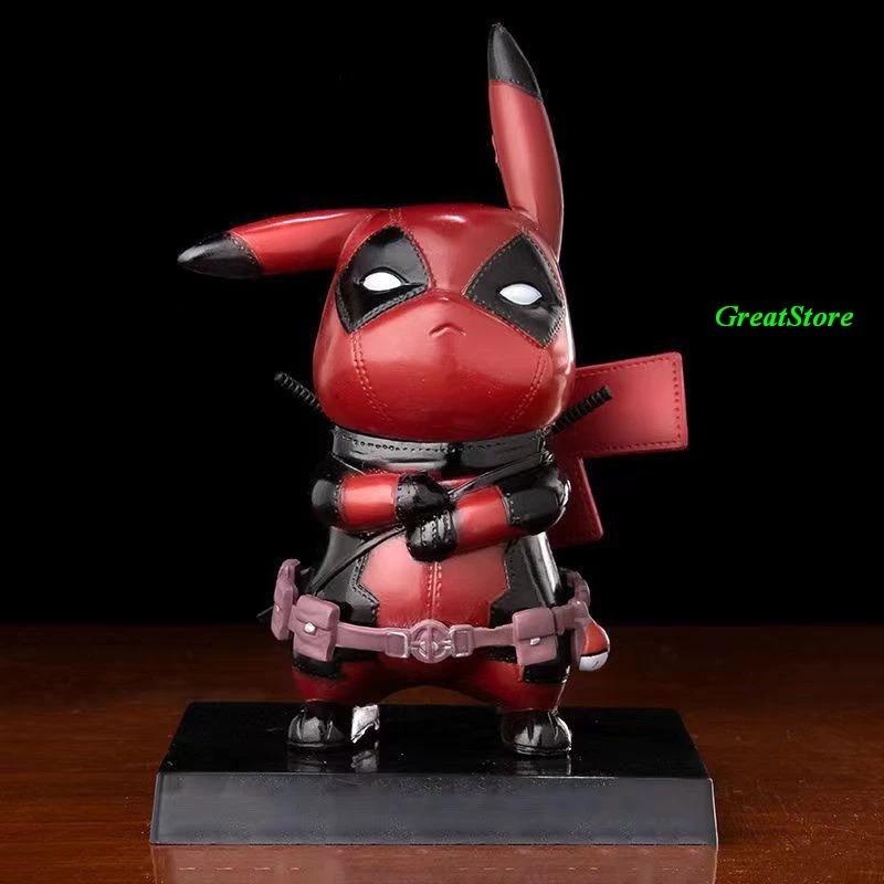 Adorable Pikachu x Deadpool Crossover Figure – Fun Collectible for Fans, Perfect for Display