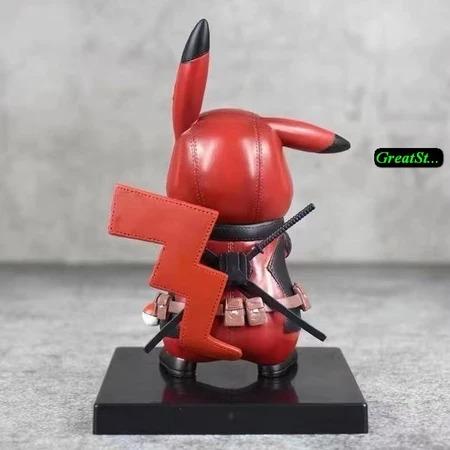 Adorable Pikachu x Deadpool Crossover Figure – Fun Collectible for Fans, Perfect for Display