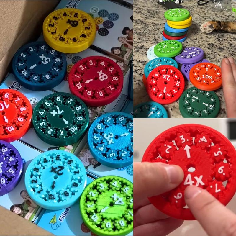 Math Facts Fidget Spinners, Math Fidget Toy Multiplication for All The Stimmers, Multiplication Chat Game Fidget Toys for Adults Kids fidget math  fidget