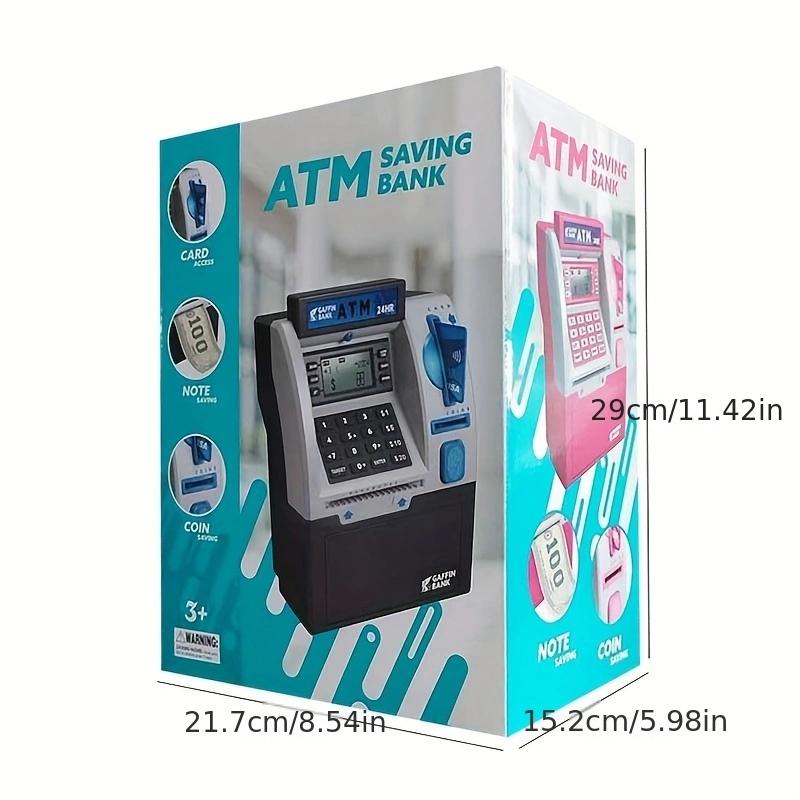 ATM Toys for Kids with Debit Card, Bill Feeder, Coin Recognition, Balance Calculator, Electronic Savings Safe Toys