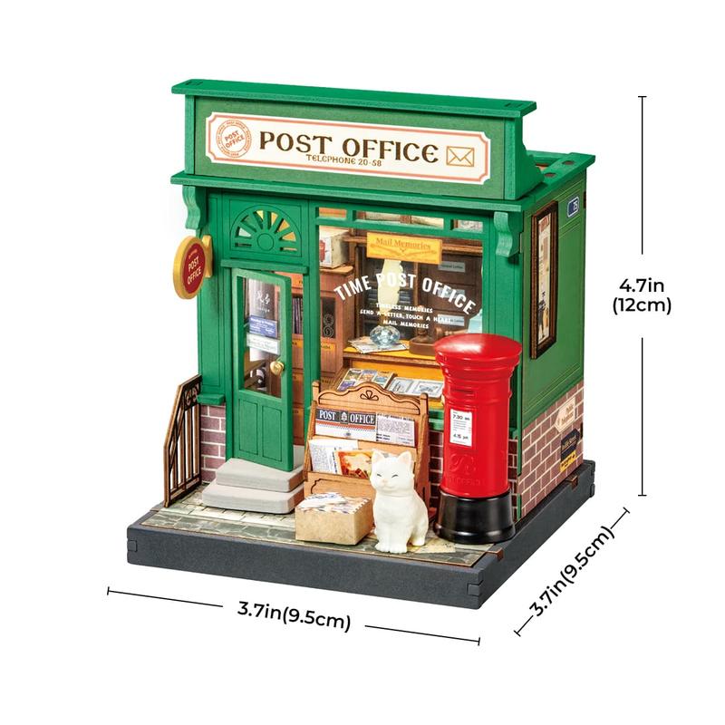 Rolife DIY Mini Building House Miniature Kit-Century Post Office Miniverse Lifestyle Mini Bookshelf Decoration christmas 2024 ornament