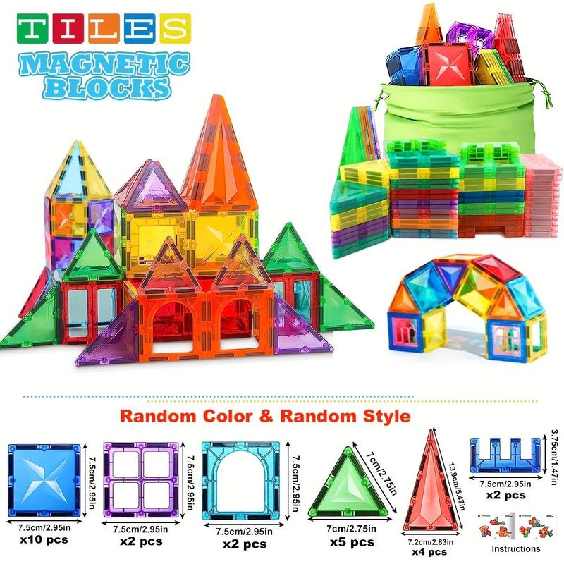 Random Color and Random Style Tiles Building Blocks Toy Set, 25pcs 37pcs set Stem Colorful Building Blocks Kit, Learning DIY Construction Set