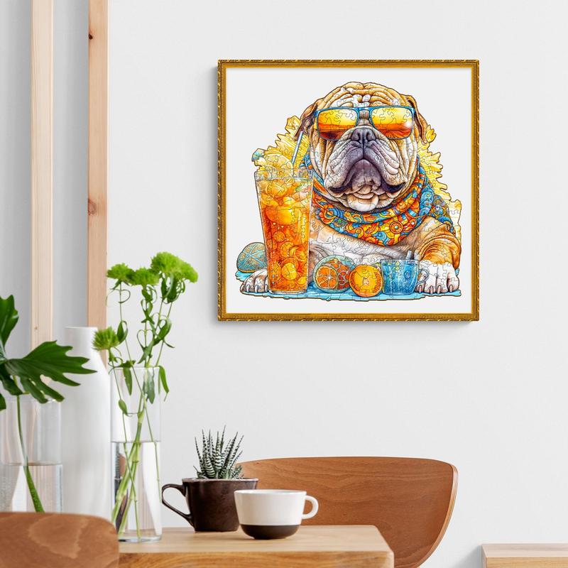 Summer Bulldog-1 Wooden Jigsaw Puzzle