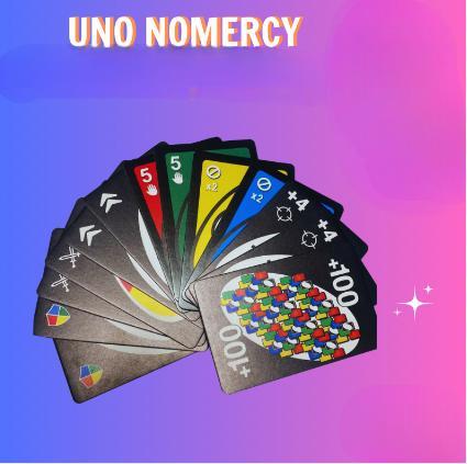 UNO NO MERCY PLUS: Ultimate Party Game With Extra Cards & Tougher Penalties, UNO 192 and 165 card game, +100 difficult rules, Fast Shipping, Premium UNO Card Set, TOP BOARD GAME.