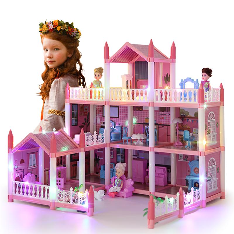 11rooms Doll House For Girls Playhouse Dollhouse Toy Set,A Perfect DIY Pretend Play House Toy, On Christmas & Birthdays, Thanksgiving Day