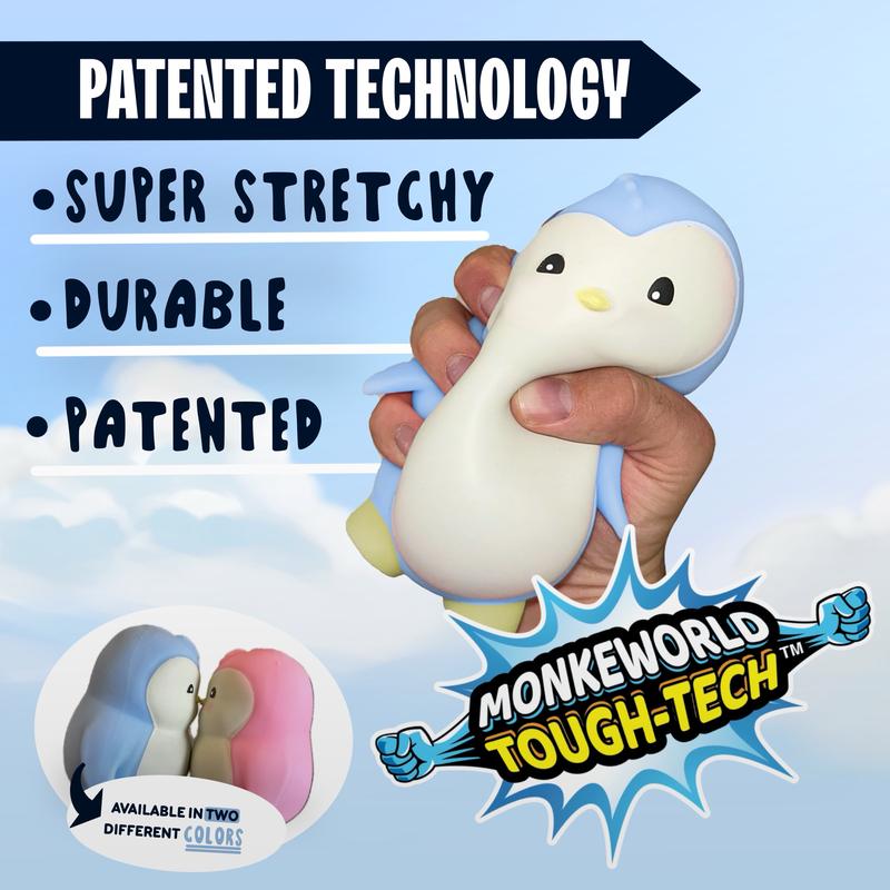 MonkeWorld Original Blue Pudgy Penguin - Sensory Stress Relief & Anti-Anxiety Fidget Toy